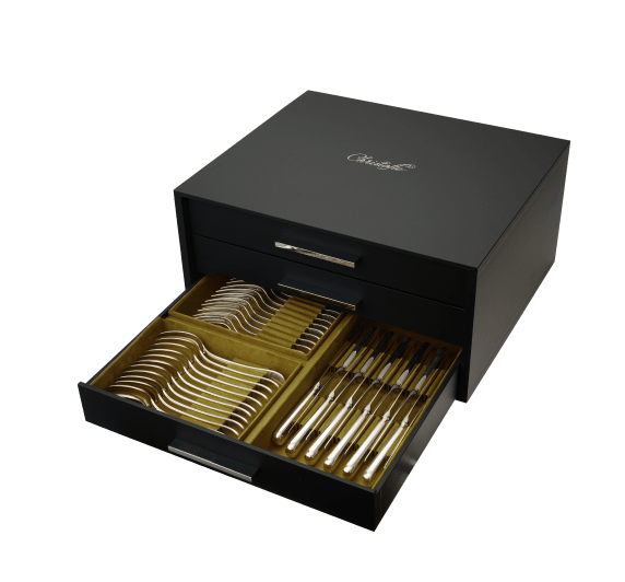 Christofle Silvercare Chest 3 drawers - flatware in the drawer