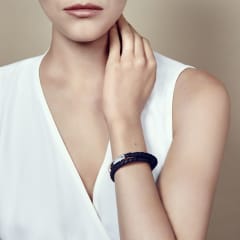 christofle ブレスレット デュオ・コンプリース  レザー ネイビー 2
