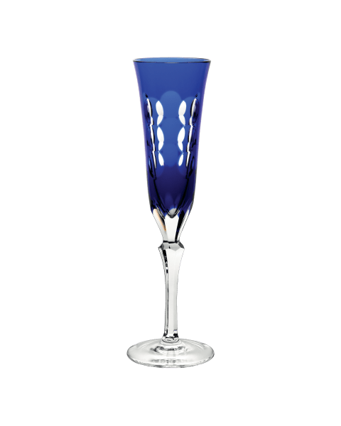 Flûte à champagne en cristal bleu