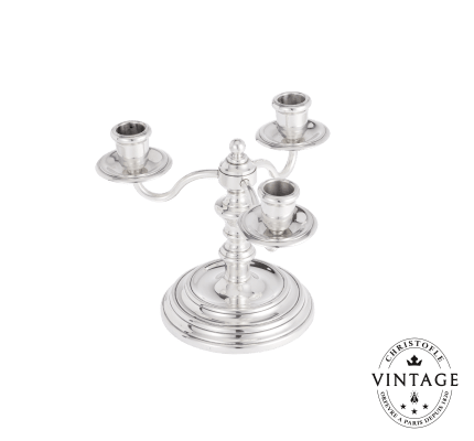 christofle vintage silvered three light candelabra 1