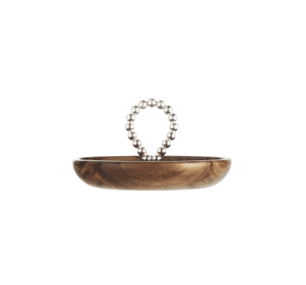 Silver-Plated and Walnut Bowl - 14cm