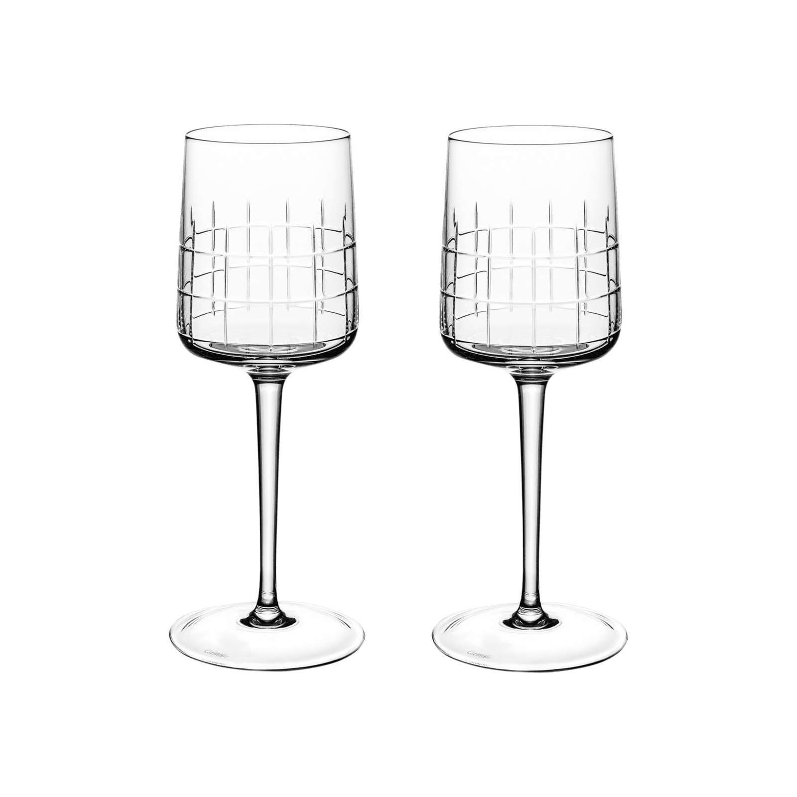 Set Of 2 Crystal Water Glasses Graphik Christofle