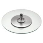 christofle Plateau à fromage en métal argenté et verre - 35 cm