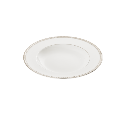 Porcelain Rimmed Soup Bowl Platinum Finish