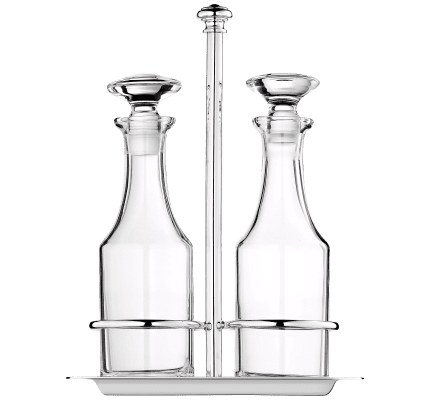christofle oil & vinegar cruet set albi  silver plated 1