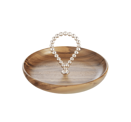Silver-Plated and Walnut Bowl - 17cm
