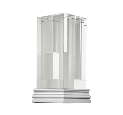 Glass & Chrome Aluminium Vase 