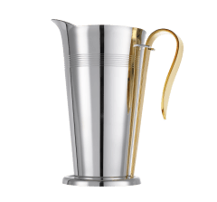 christofle silver-plated water pitcher with gilded handle  0