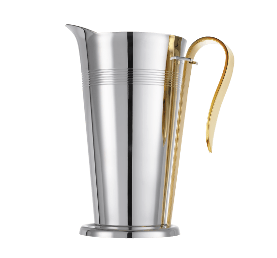 christofle silver-plated water pitcher with gilded handle  0