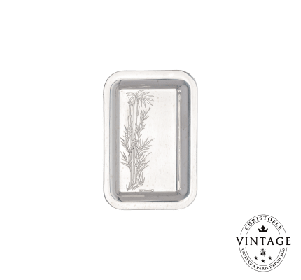 christofle vintage silvered bamboo herbarium rectangular tray 1