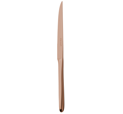 Copper Stainless steel steak knife with serrated blade