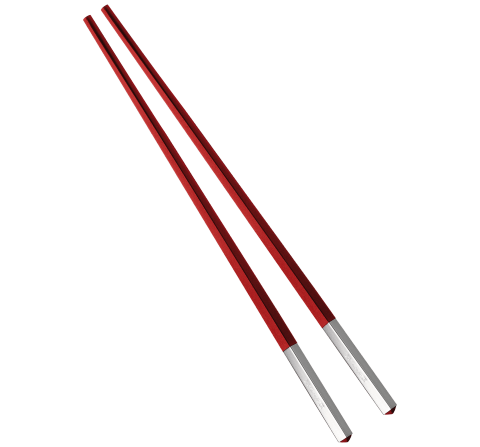 Pair of Chinese chopsticks Uni  Silver plated