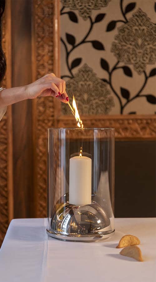  Large Stainless Steel Hurricane Candle Holder - Oh de Christofle 