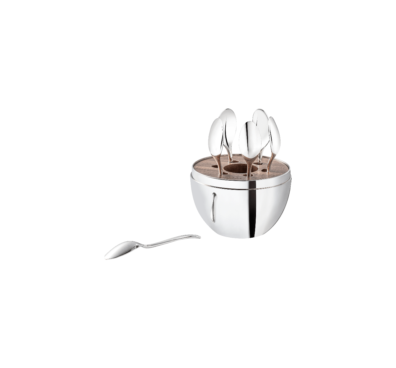christofle ensemble 6 cuillères à espresso en métal argenté avec écrin 5