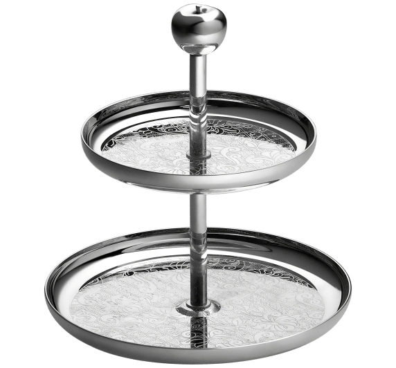 christofle 2-tier pastry stand  jardin d'eden  silver plated 1