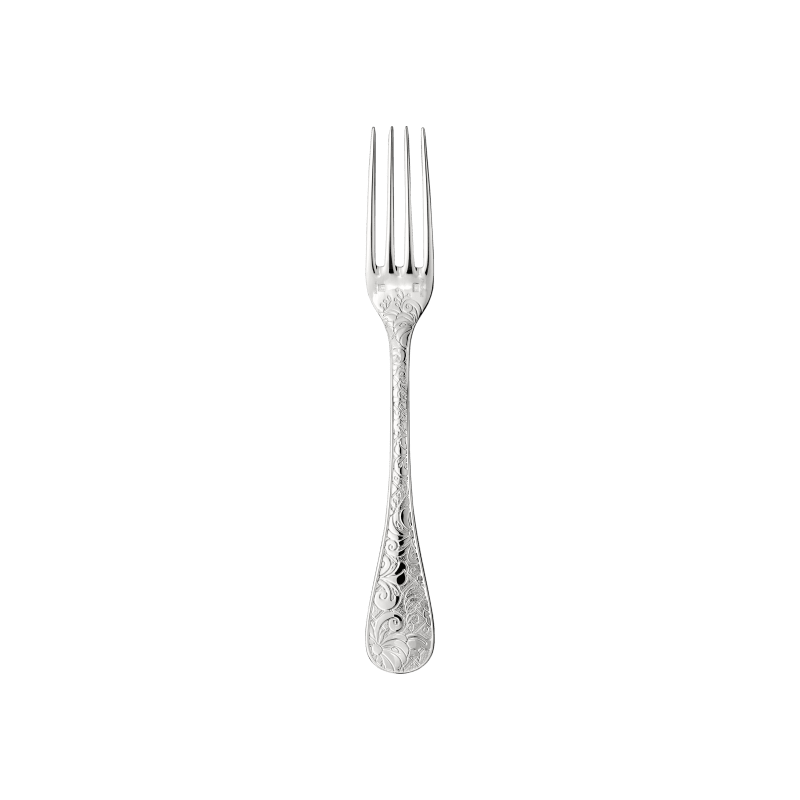 Silver-Plated Christofle Dessert Fork Jardin d'Eden