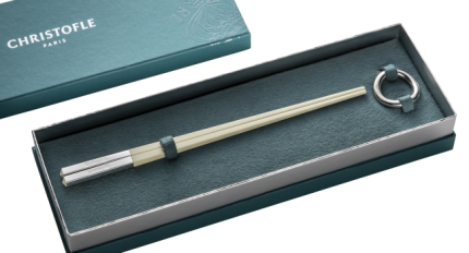 christofle chinese chopsticks and chopsticks rest - off white 1