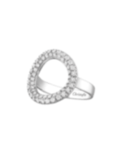 Bague pont 56 diamants Idole de Christofle en or blanc