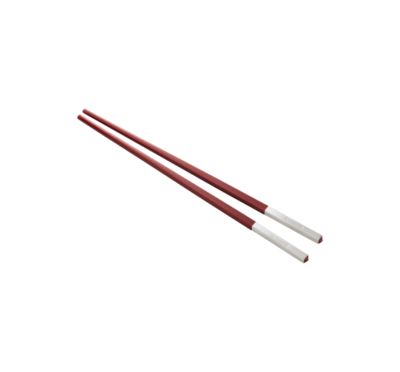 christofle set of two red chinese chopsticks and chopsticks rests 2