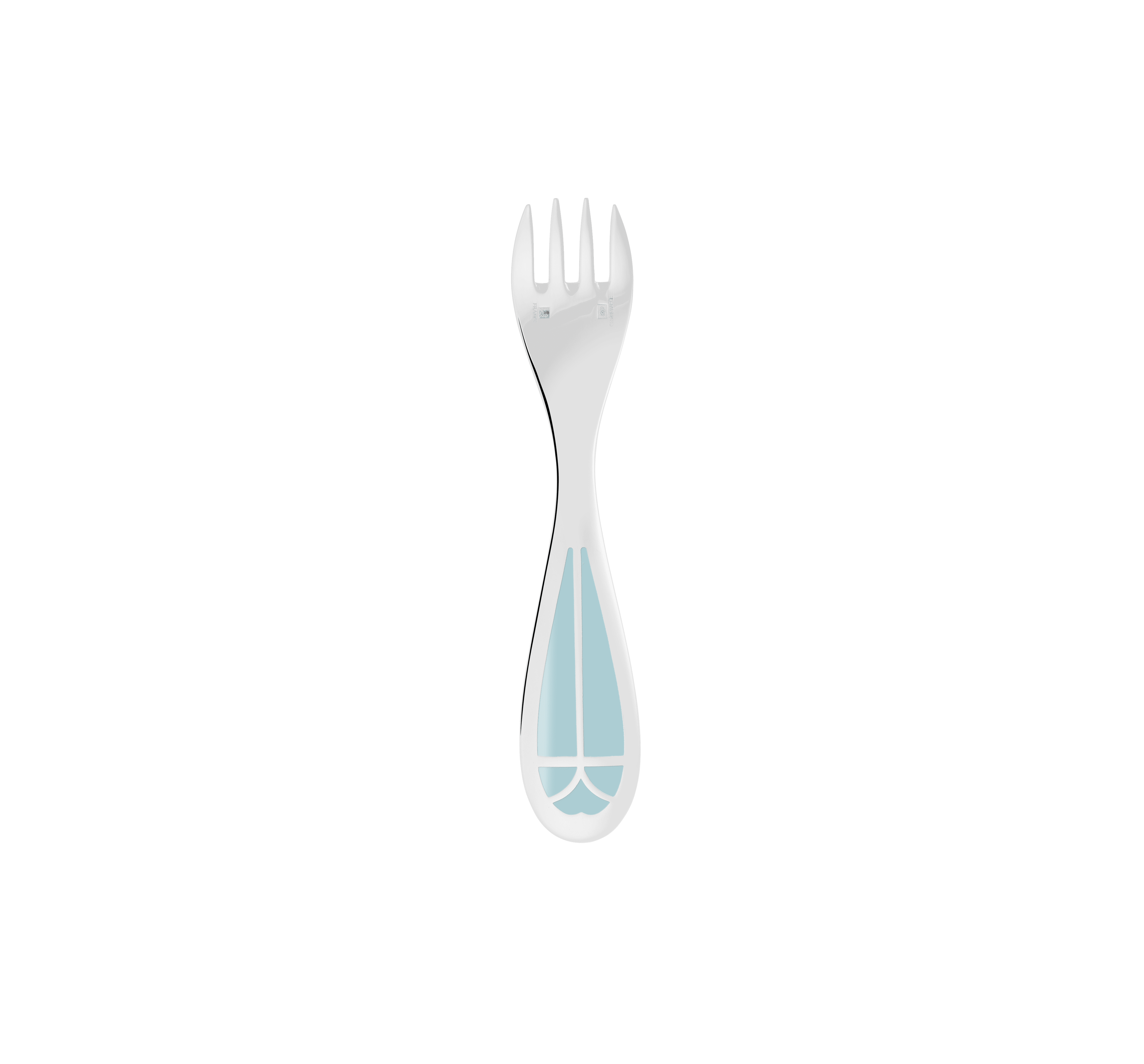 christofle set cuillère et fourchette naissance en métal argenté -  ice blue 3