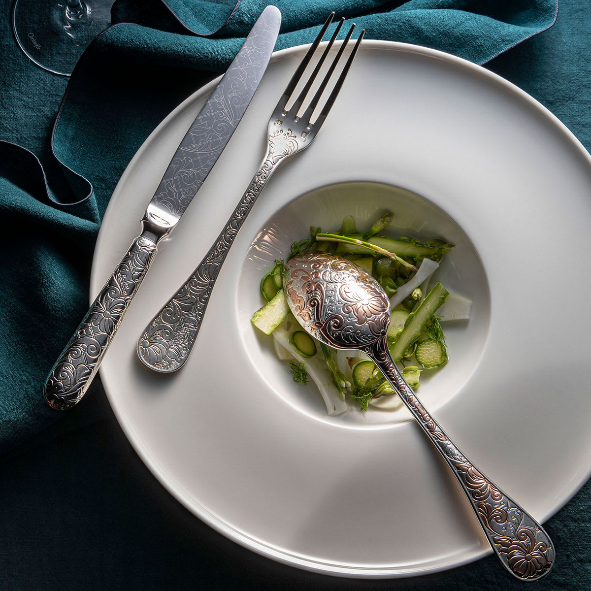 christofle serving fork jardin d'eden  silver plated 4