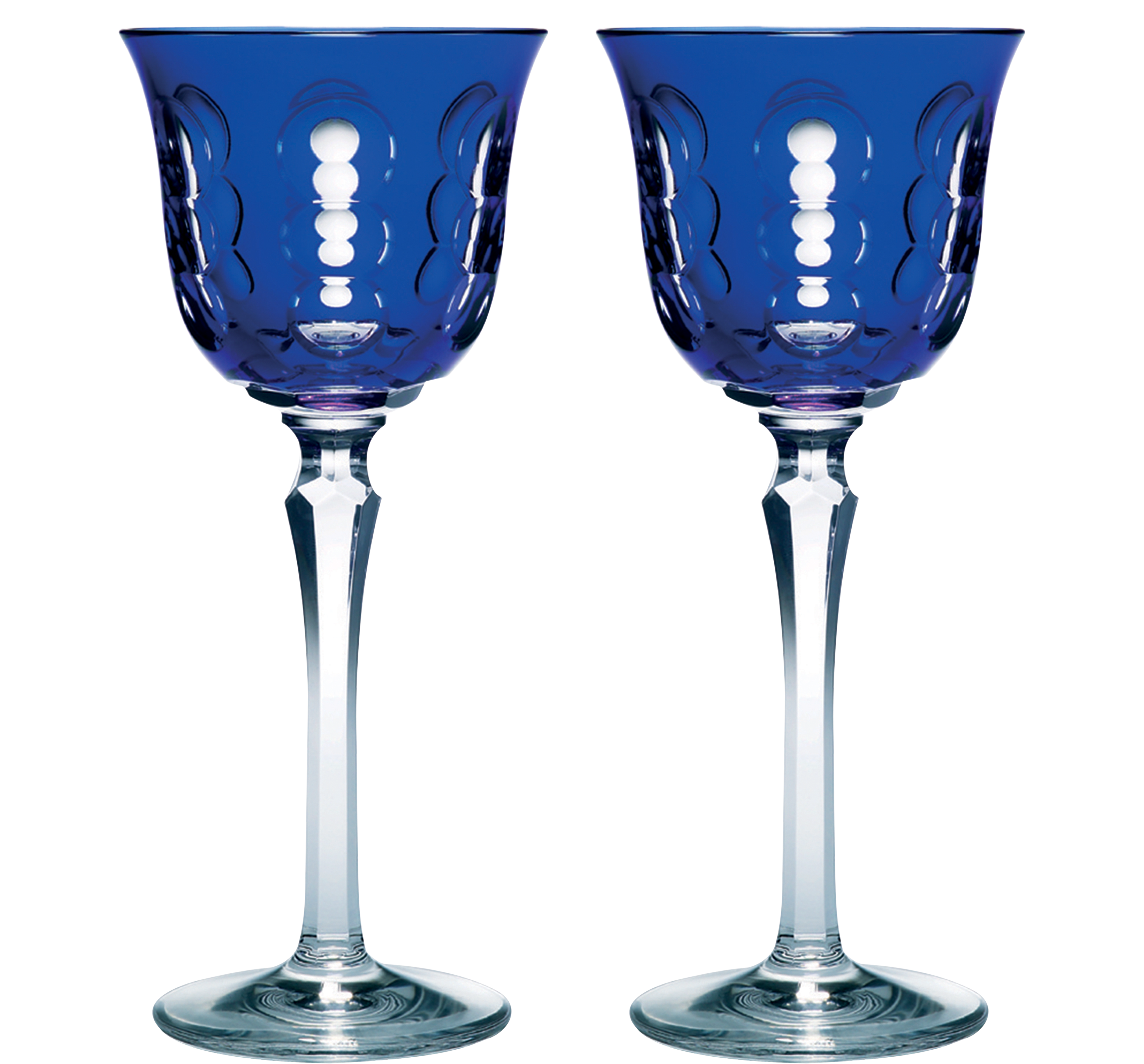 christofle Lot de 2 verres à vin blanc en cristal - Bleu