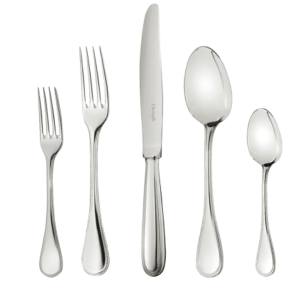 christofle individual place settings (5 pieces) perles 2  stainless ste 2
