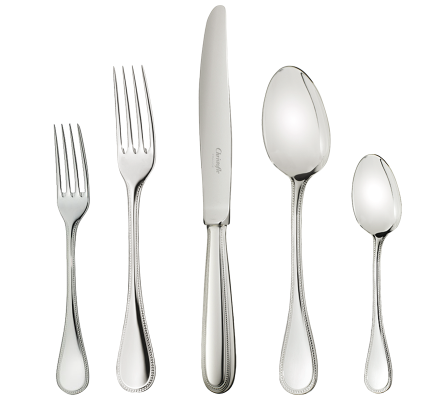 christofle 75-piece stainless steel flatware set with chest 2