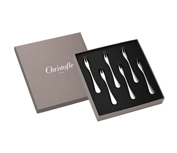 christofle stainless steel cocktail forks - set of 6 0