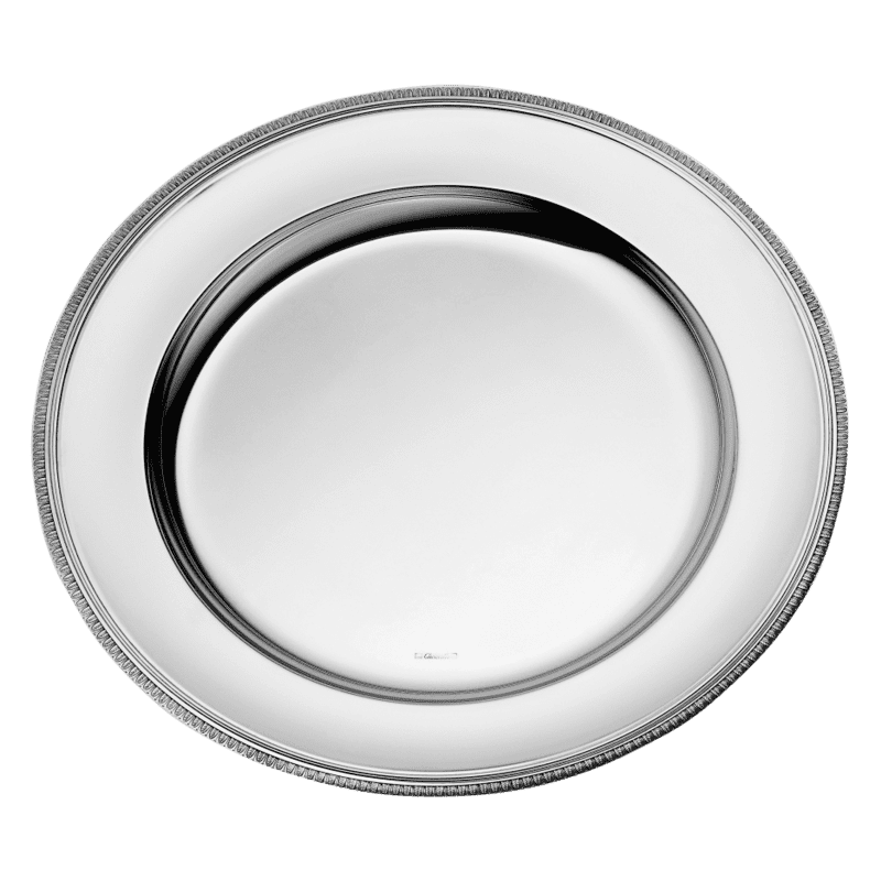 Christofle Malmaison Silver Plated Salt & Pepper w/Tray