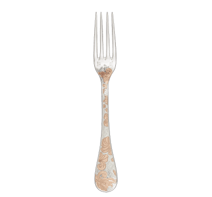 christofle Partially gilded silver plated dinner fork - pink gold