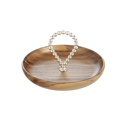 Silver-Plated and Walnut Bowl - 17cm