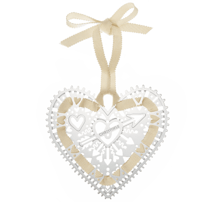 christofle silver plated "heart" ornament 0