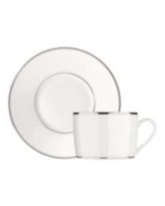christofle Porcelain Coffee/Tea Cup and Saucer 