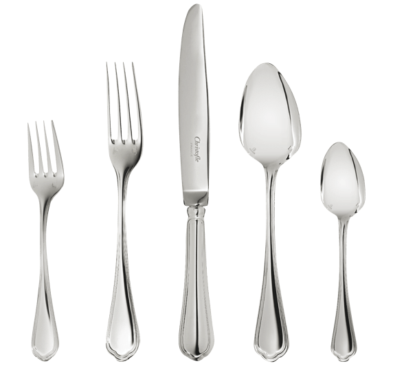 christofle individual place settings (5 pieces) spatours  silver plated 1