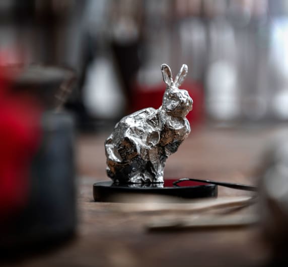christofle sitting rabbit in sterling silver - haute orfèvrerie 2