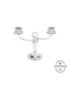 christofle Vintage Silvered Two Light Candelabra