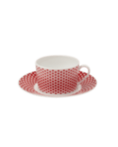 christofle breakfast cup & saucer - red 3