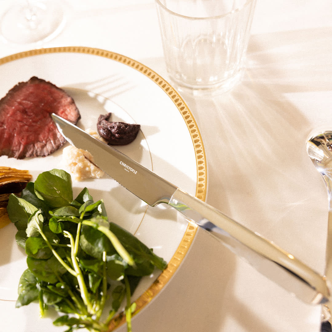 christofle silver-plated steak knife 6
