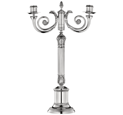 christofle silver-plated candelabra for two candles 1