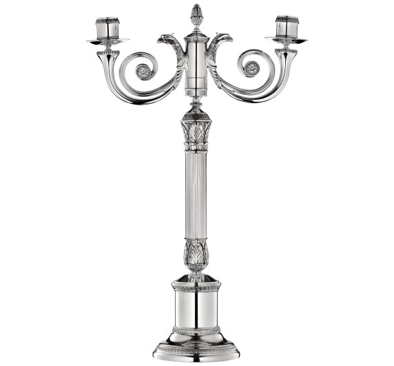 christofle two light candelabra malmaison  silver plated 1