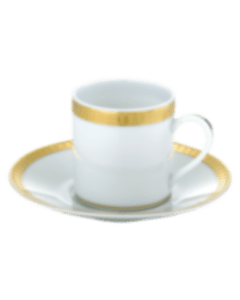 christofle Gilded Porcelain Demitasse Cup and Saucer