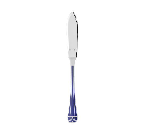 christofle silver-plated fish knife - marbled blue 0