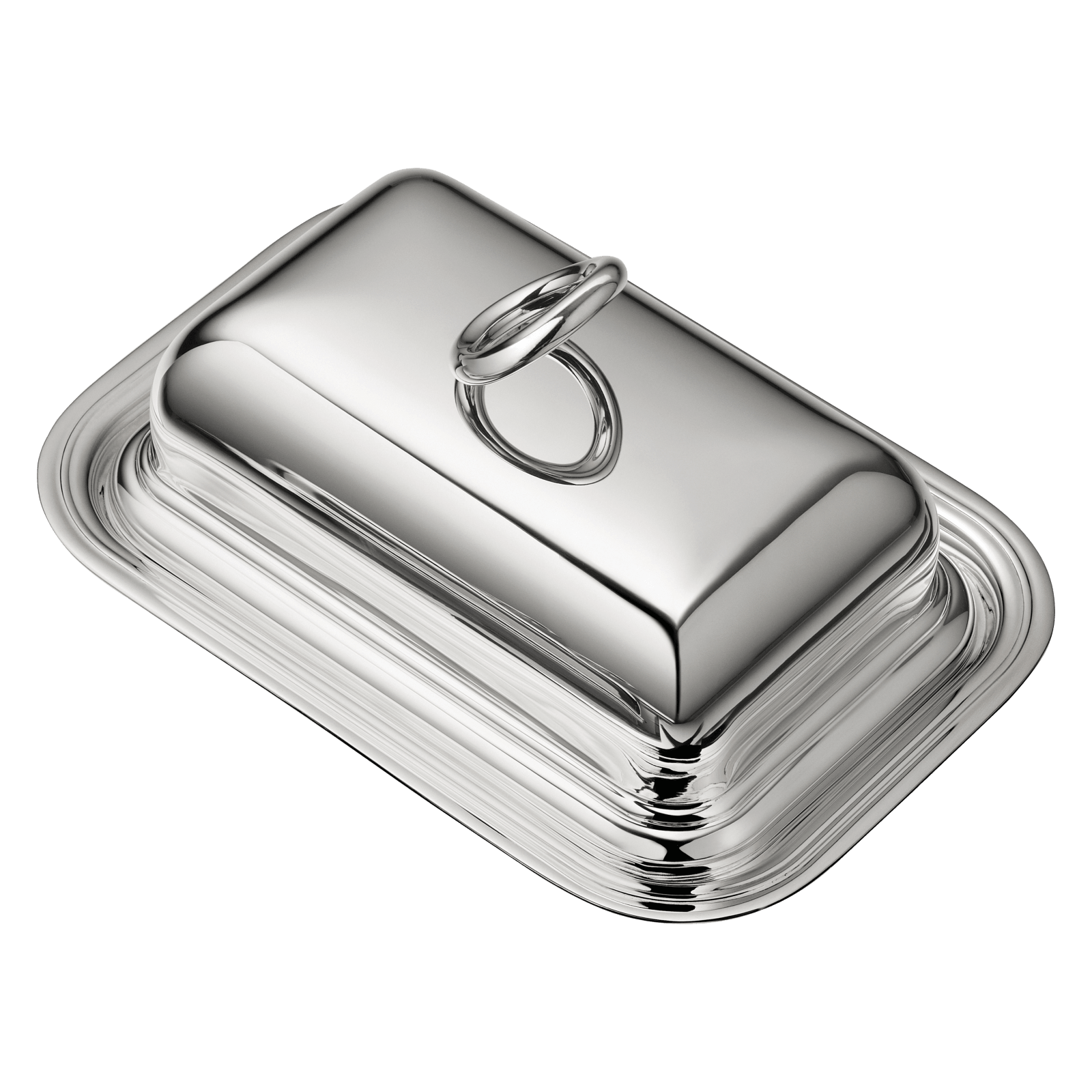 SilverPlated Butter Dish with Lid Vertigo
