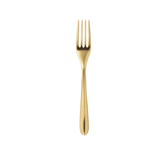 christofle stainless steel dessert fork - gold colour 2