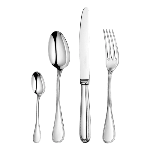 Christofle Perles Flatware Set for 12 People (75 Pieces) Silverplated